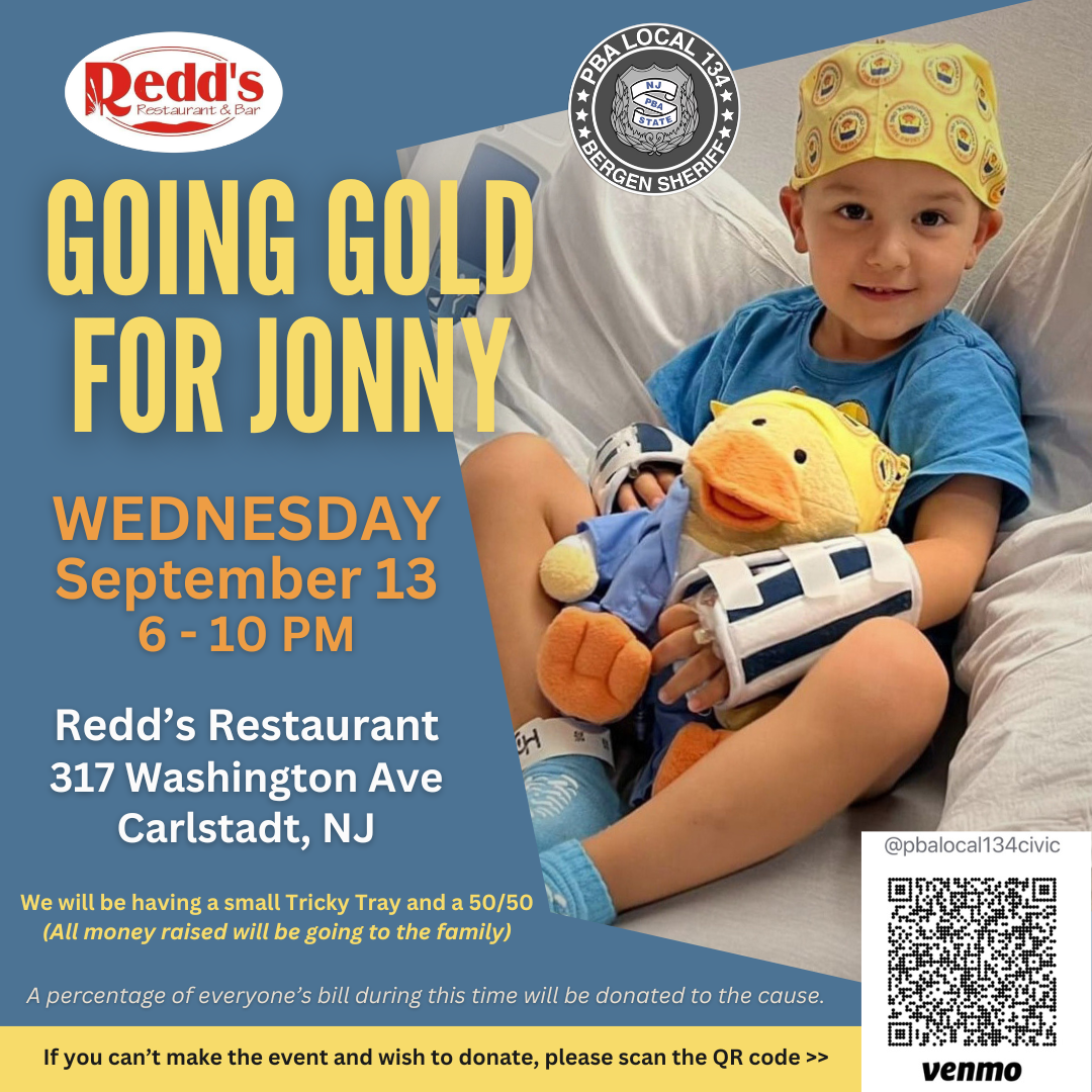 Charity event flyer for Going Gold for Jonny.